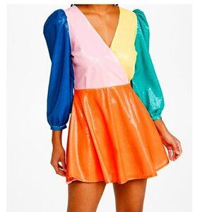 Olivia Rubin Amber Dress in Colorblock Sequins